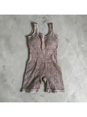 ZENANA Brown Burnished Stretch Bodysuit Size L/XL